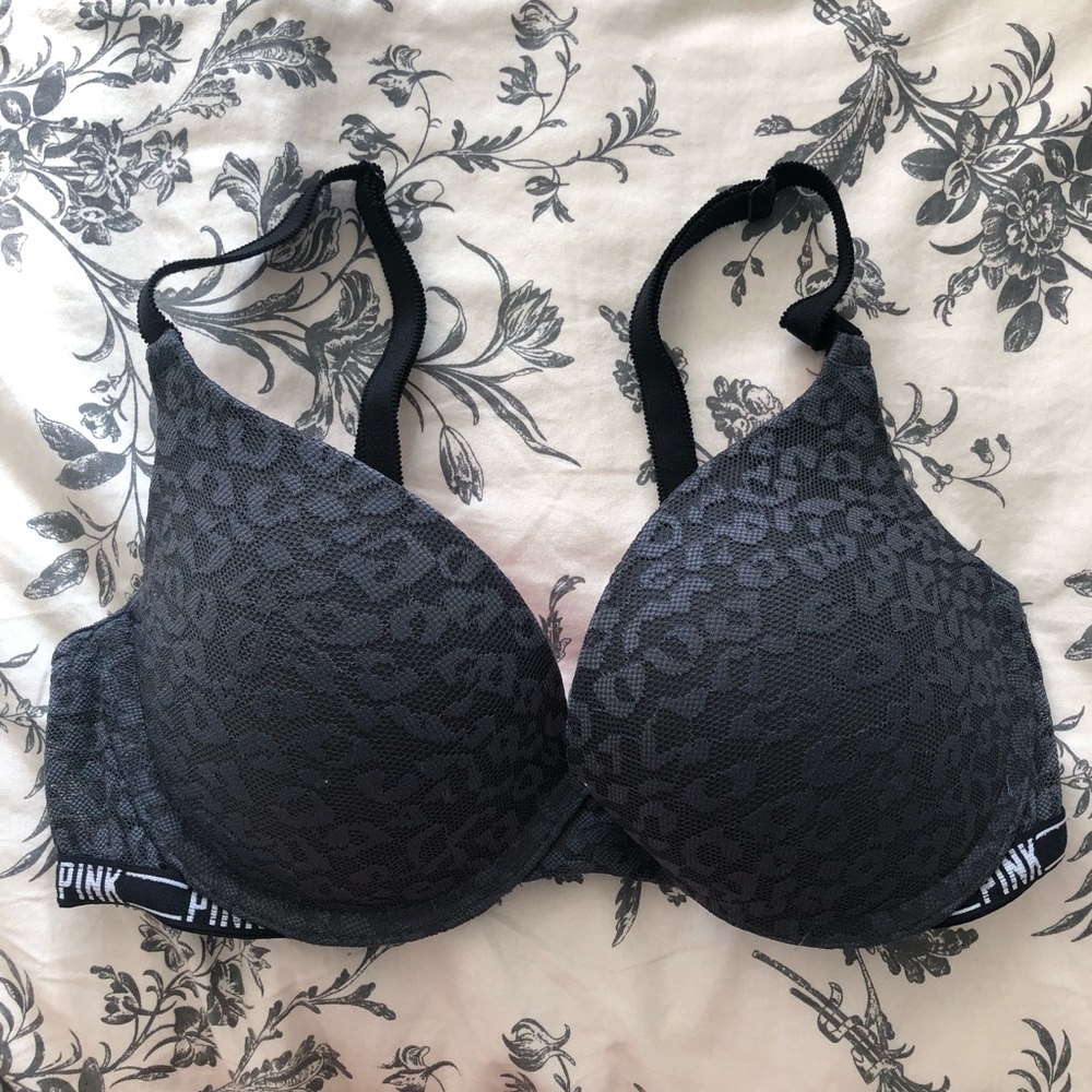 Pink Push-Up Pigeonnant Bra (32C)